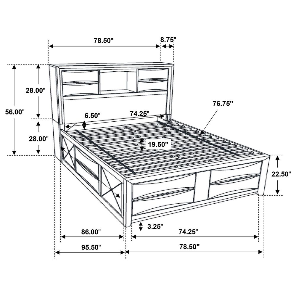 Pacific Landing Briana California King Storage Bed in Glossy Black, , large