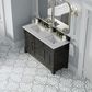 James Martin Vanities Brookfield 60" Double Bathroom Vanity in Black Onyx with 3 cm White Zeus Quartz Top and Rectangular Sinks, , large