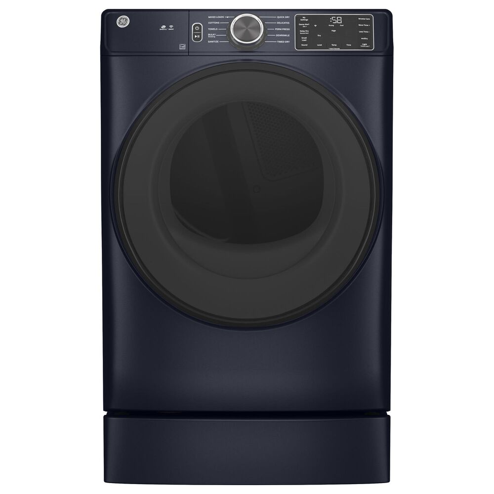 GE Appliances 7.8 Cu. Ft. Smart Front Load Gas Dryer with Sanitize Cycle in Sapphire Blue, , large