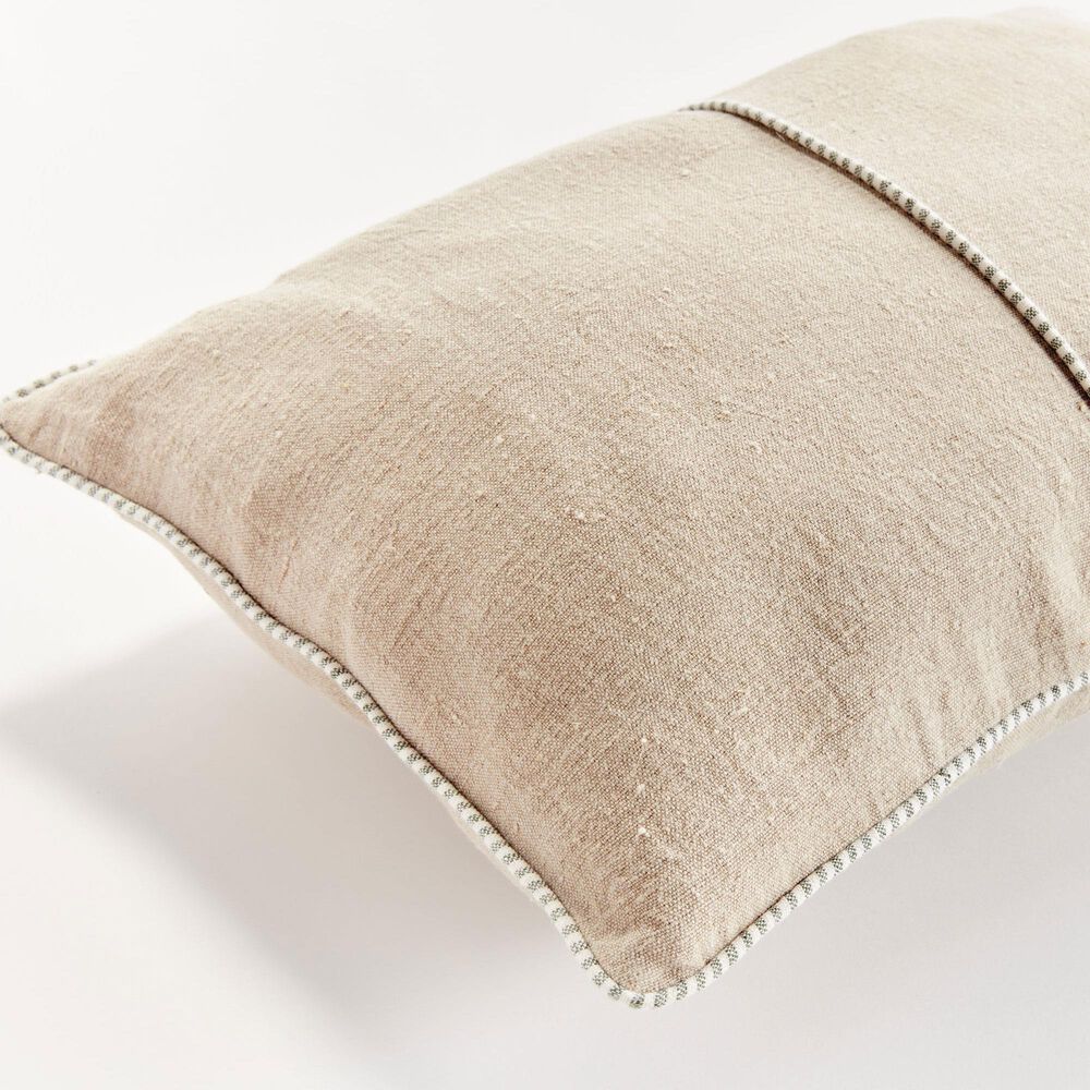 Napa Home and Garden Matteo 14&quot; x 20&quot; Lumbar Throw Pillow in Flax and Green, , large
