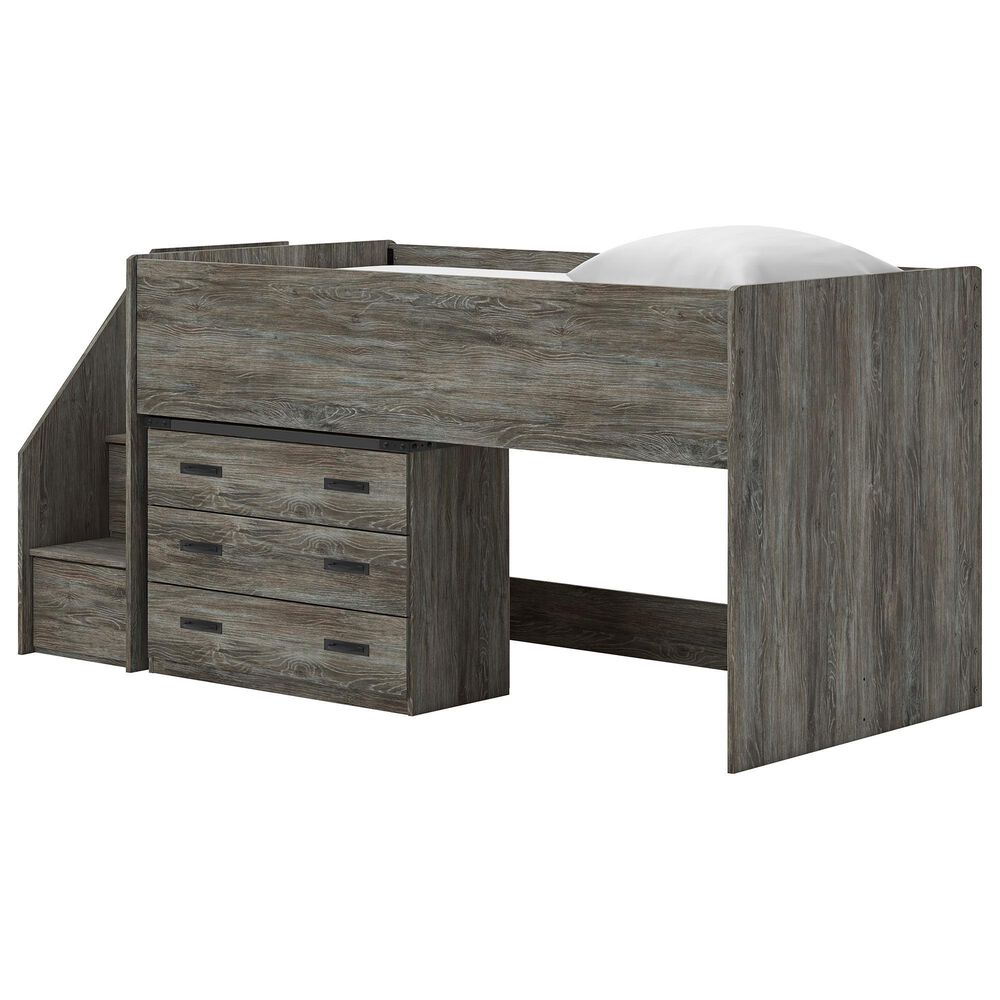 Ashley Frandern Twin Loft Bed with Drawer Storage in Gray, , large