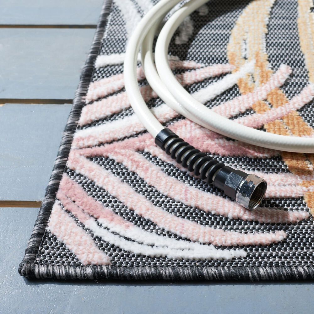 Safavieh Cabana CBN445H 5&#39;1&quot; x 7&#39;6&quot; Black and Rust Indoor/Outdoor Area Performance Rug, , large