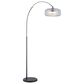 Anthony California 72" Metal Floor Lamp with Glass Shade in Black, , large