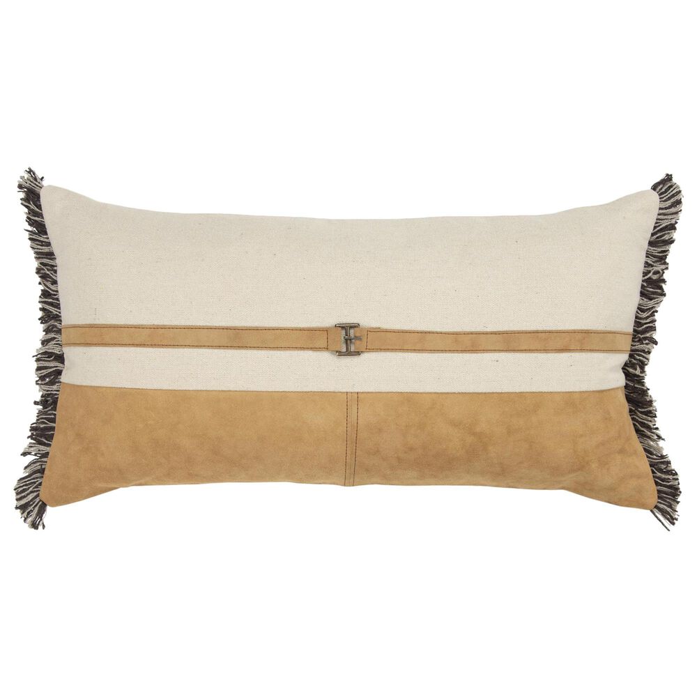 Rizzy Home 14" x 26" Pillow in Natural and Camel, , large