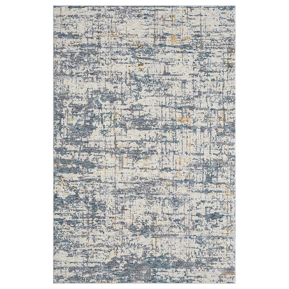 L&R Resources Allure Blue and Taupe 10" x 14" Area Rug, , large
