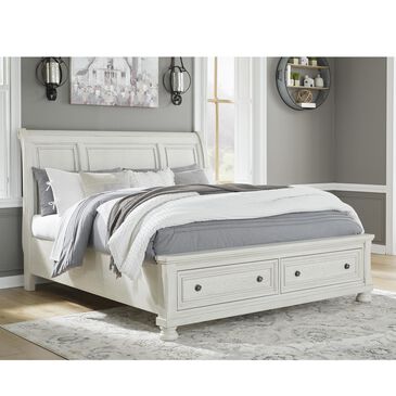 Ashley Robbinsdale King Sleigh Storage Bed in Antique White, , large