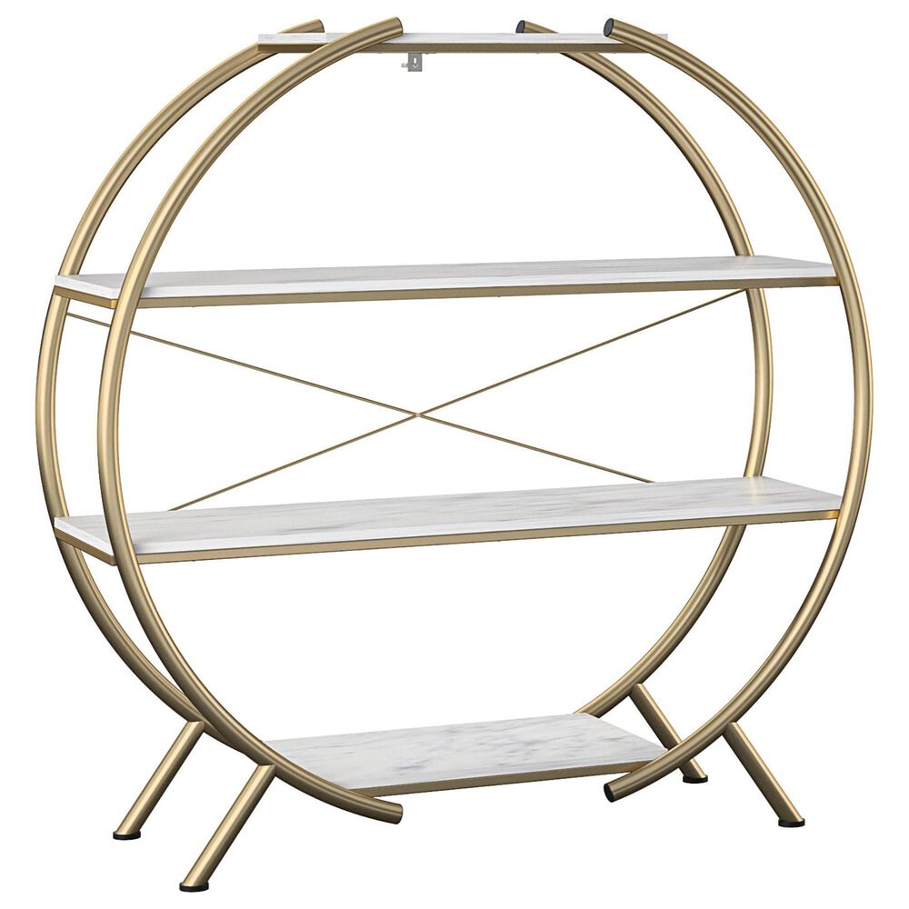 DHP Amelia Bookcase in White Marble, , large