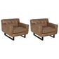 Kuka Home Leather Accent Chair in Camel (Set of 2), , large