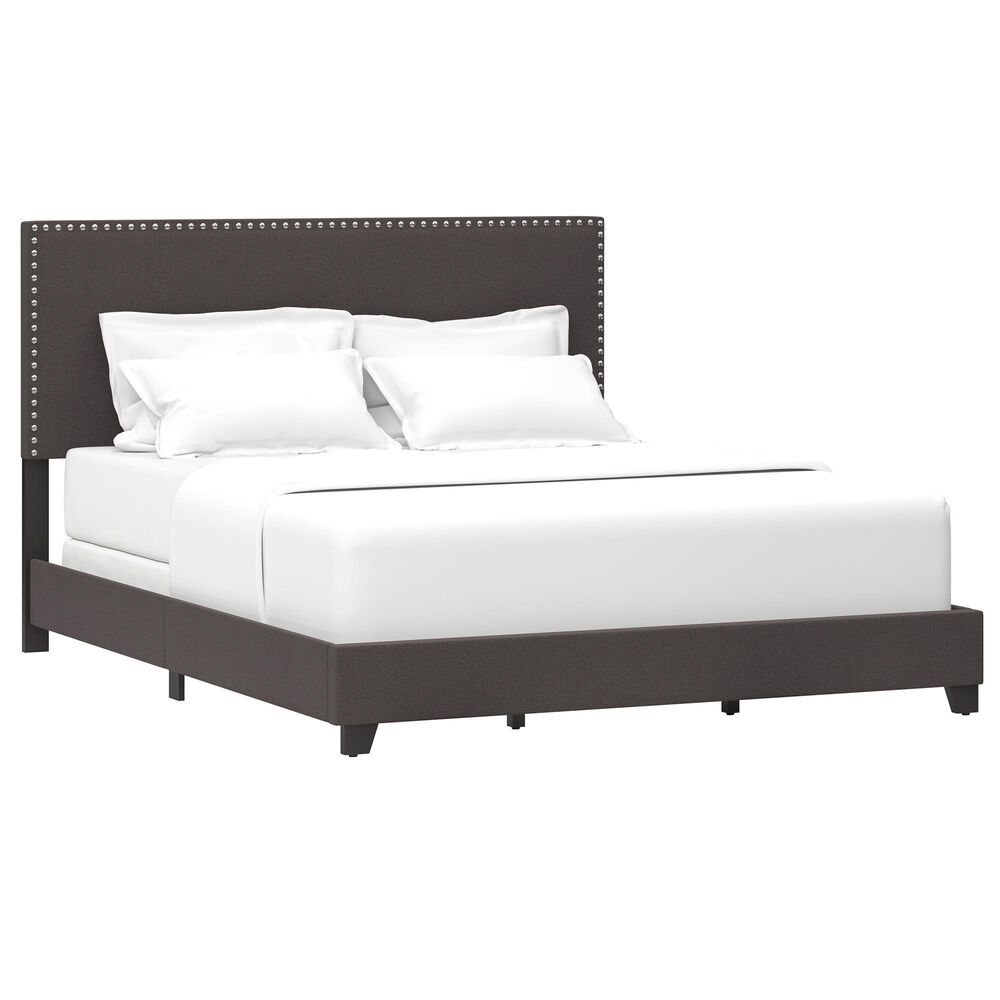 Richlands Furniture Willow Queen Upholstered Panel Bed in Charcoal, , large