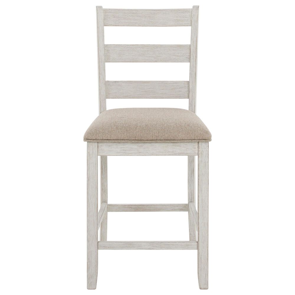 Ashley Skempton 7-Piece Counter Height Dining Set in White and Light Brown, , large