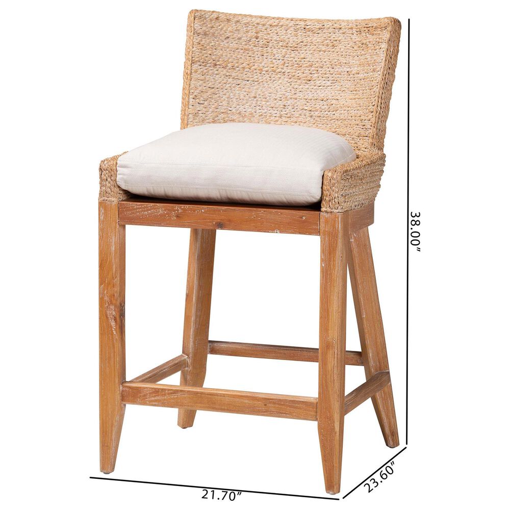 Baxton Studio Ridley Counter Stool in Whitewash, , large