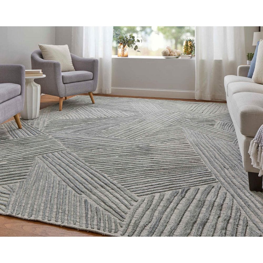 Feizy Elias 9&#39; x 12&#39; Green and Gray Area Rug, , large