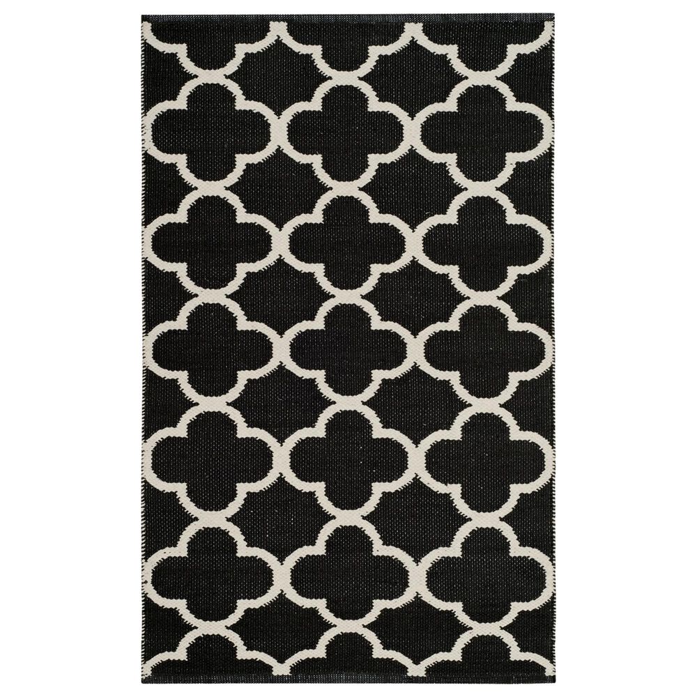 Safavieh Montauk MTK725 2'6" x 4' Black and Ivory Area Rug, , large