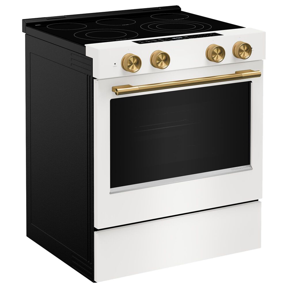 KitchenAid 5.3 Cu. Ft. Smart Slide-in Electric Range in Porcelain White, , large