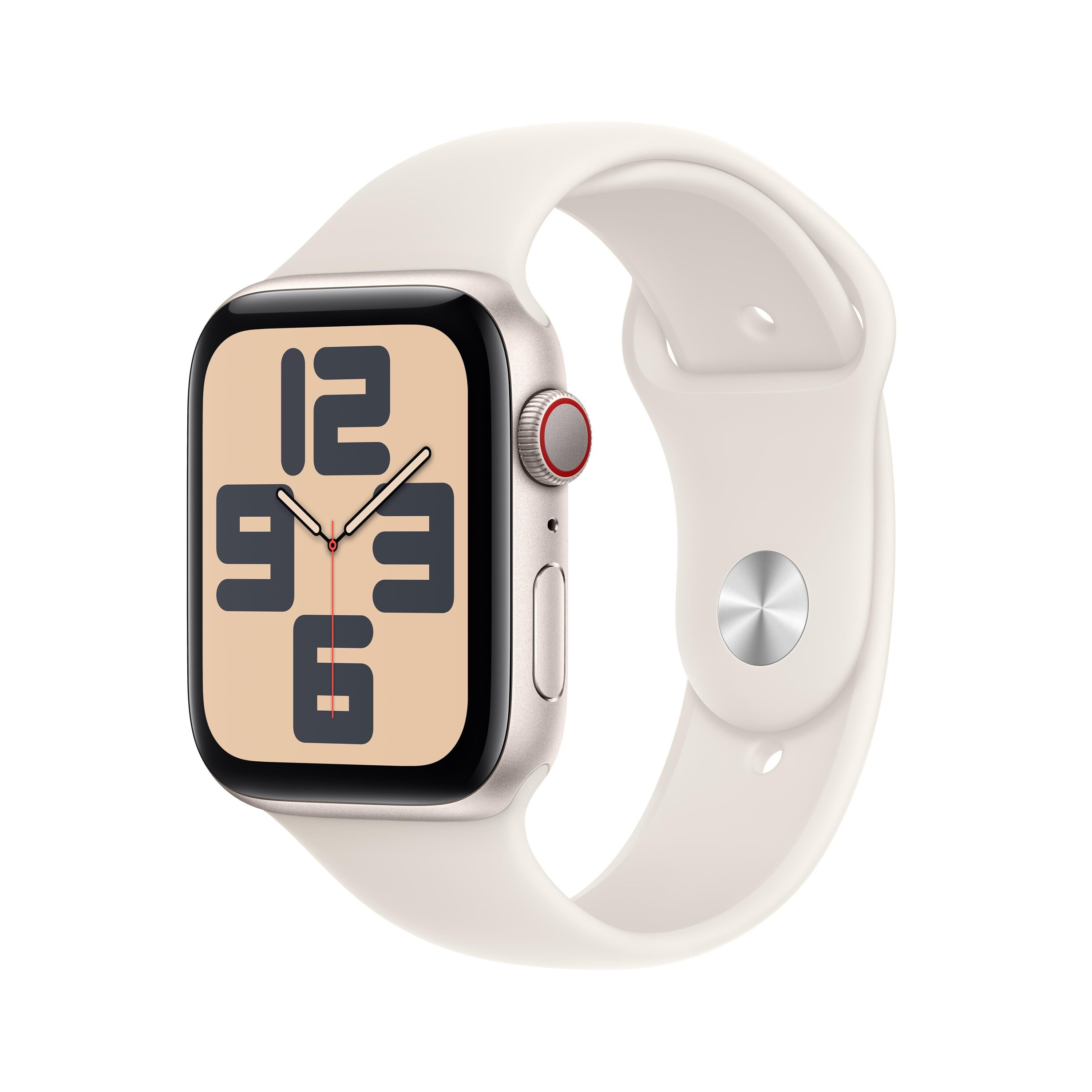 Apple Watch SE GPS Cellular 44mm Starlight Aluminum Case with Starlight Sport Band S M NFM