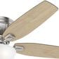 Hunter Kenbridge Low Profile 52" Ceiling Fan with LED Lights in Brushed Nickel, , large