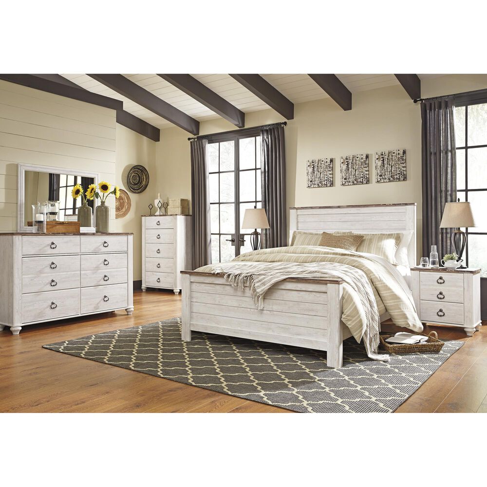 Signature Design by Ashley Willowton 3-Piece Queen Bedroom Set in Whitewash, , large