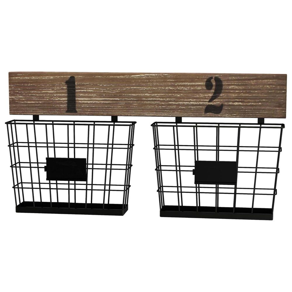 Timberlake Lavish Home Hanging Double Wire Basket in Matte Black, , large