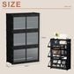 HOMLUX 7-Tier Storage Cabinet with Adjustable Shelves in Black, , large