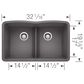 Blanco Diamond Equal Double Bowl Kitchen Sink with Low Divide in Cinder, , large