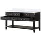 Lexora Home Norwalk 60" Double Bathroom Vanity in Black Oak with White Carrara Marble Top and Rectangular Sinks, , large