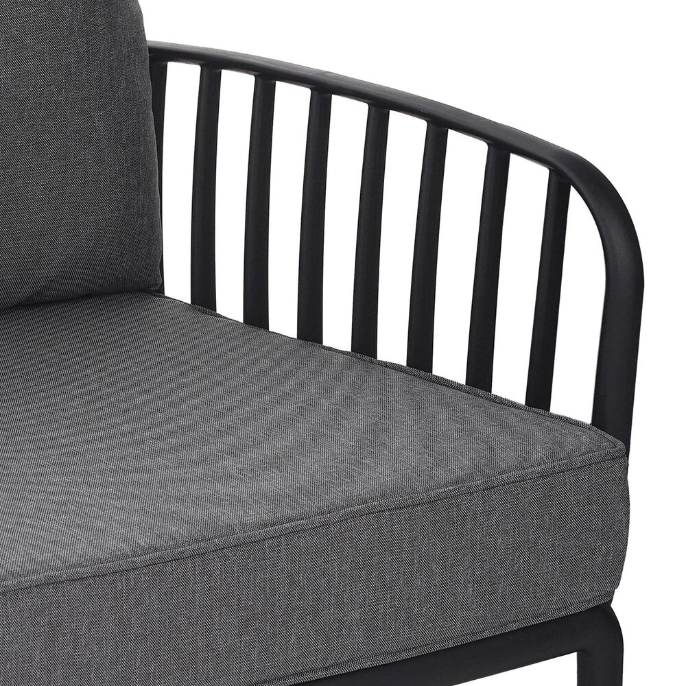 Hearth and Haven 2-Piece Patio Conversation Set with Dark Gray Cushion in Black, , large