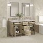 James Martin Vanities Lorelai 60" Double Vanity in Whitewashed Oak with 3 cm Victorian Silver Quartz Top, , large