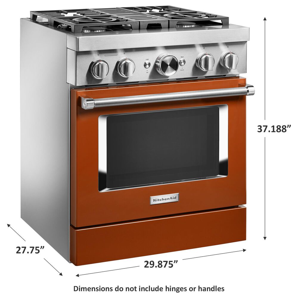 KitchenAid 4.1 Cu. Ft. Freestanding Dual Fuel Range with True Convection in Scorched Orange, , large