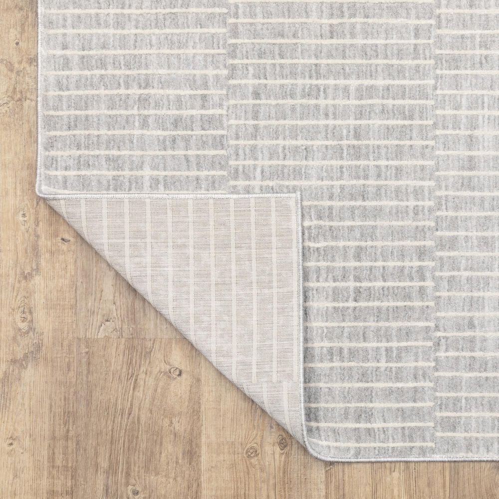 Oriental Weavers Oliver OLV08 Grey and Beige 7'10" x 10'10" Area Rug, , large