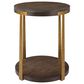 Uttermost Palisade Side Table in Coffee Oak and Antique Gold, , large
