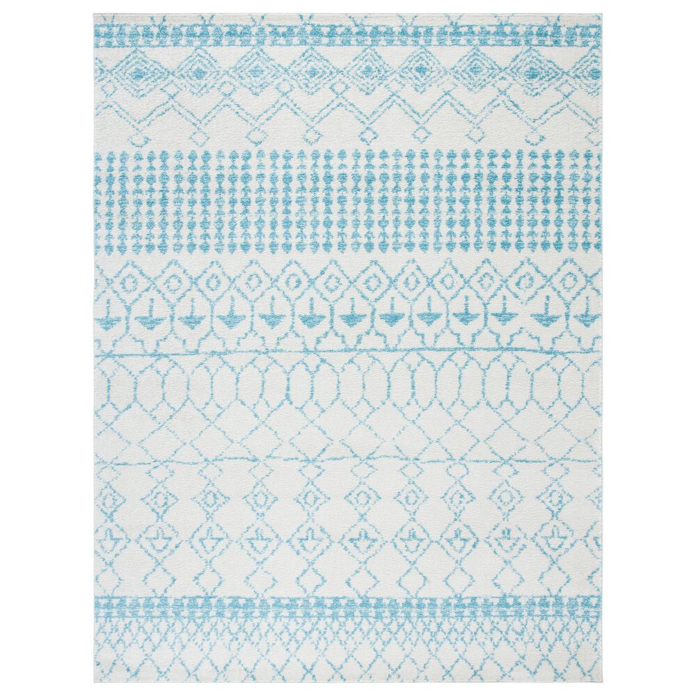 Safavieh Tulum 10" x 13" Ivory and Turquoise Area Rug, , large