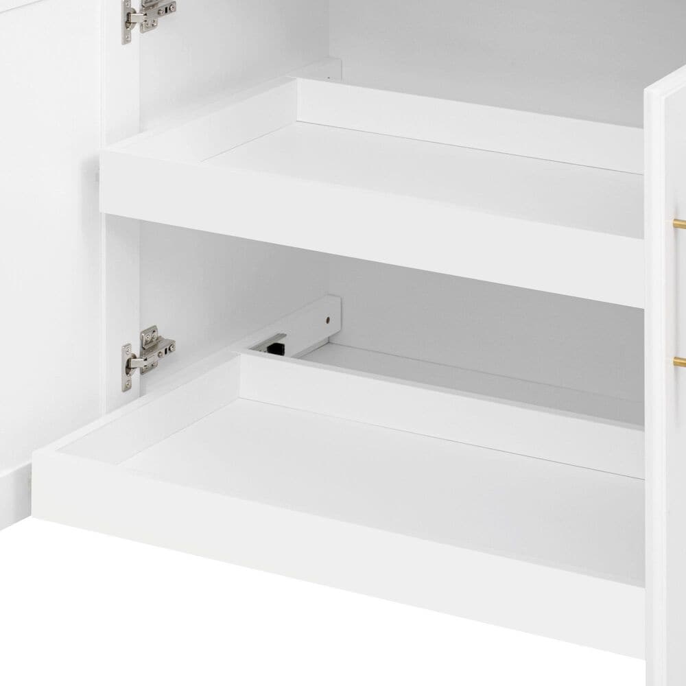 HOMLUX 59" Kitchen Island with 2 Pull Out Cabinet Organizers in White, , large