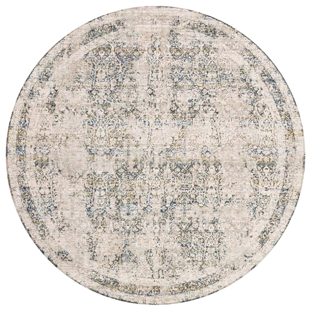 Loloi Theia THE-01 7"10" Round Natural and Ocean, , large