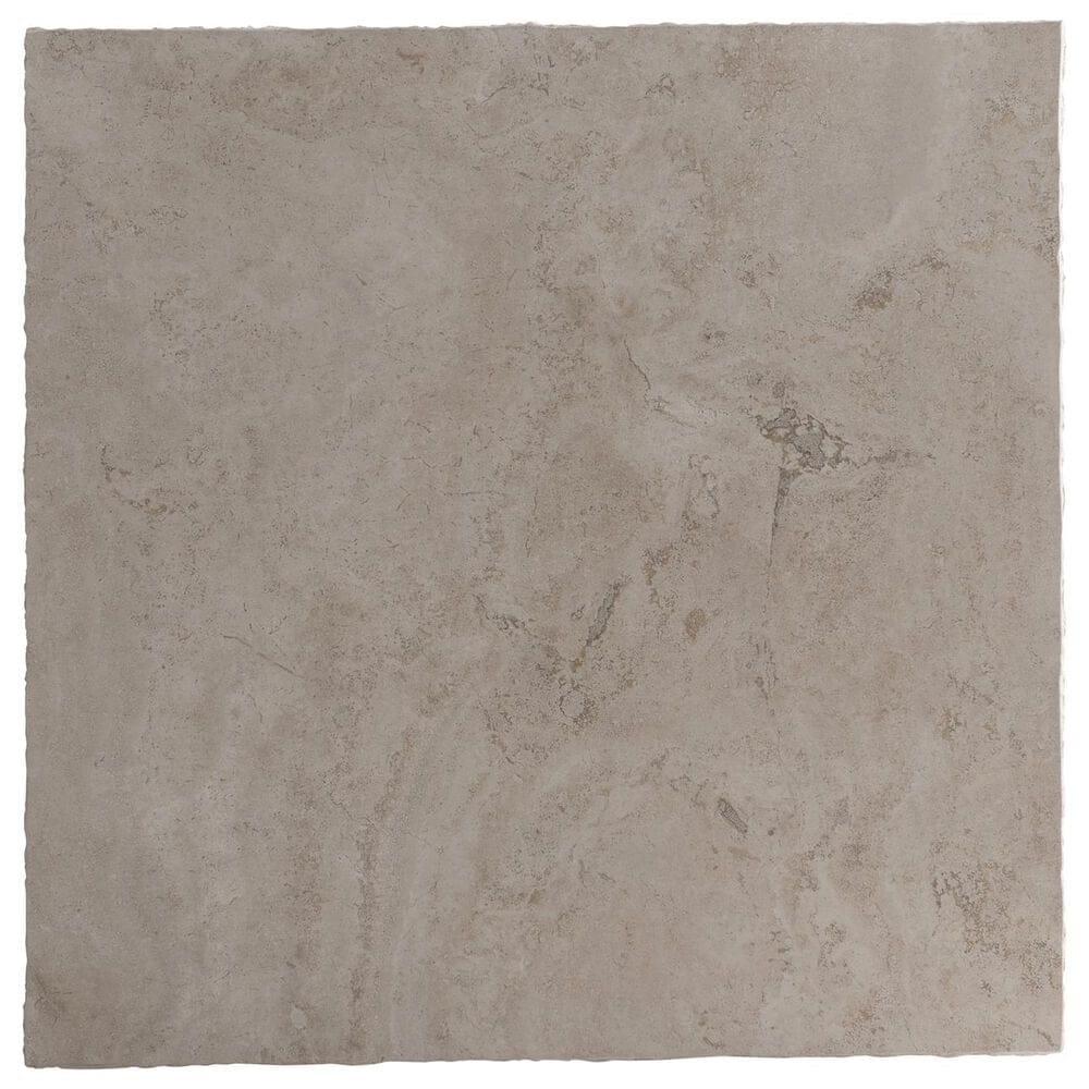 Bernhardt Riverton 48&quot; Cocktail Table in Honed Bianco Travertine and Silver, , large