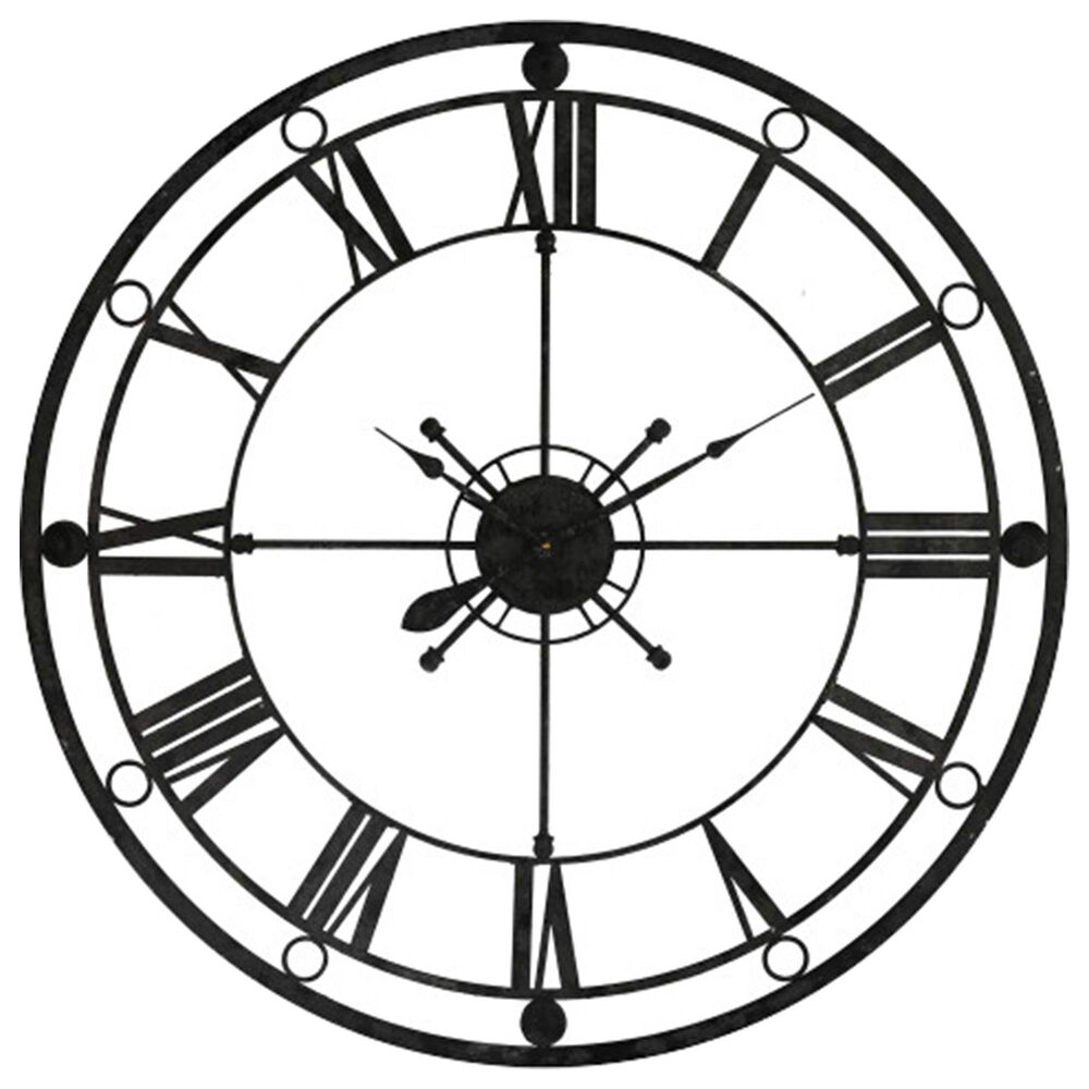 Yosemite Home Decor Tower Wall Clock in Rustic Black, , large