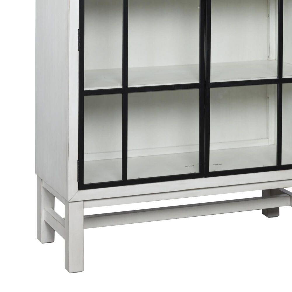 Ashley Greddinton Display Cabinet in Antiqued White and Black, , large