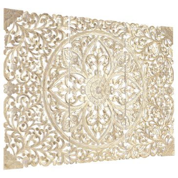 Maple and Jade 48" x 22" Traditional Flowers Wall Decor in Cream (Set of 3), , large