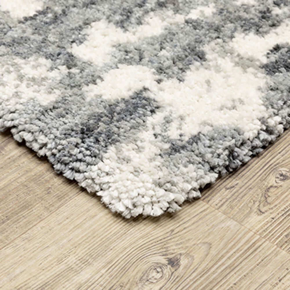 Oriental Weavers Aspen Shag Distressed 003H9 9&#39;10&quot; x 12&#39;10&quot; Gray Area Rug, , large