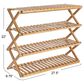 Household Essentials 4-Tier Folding Shoe Rack in Natural, , large