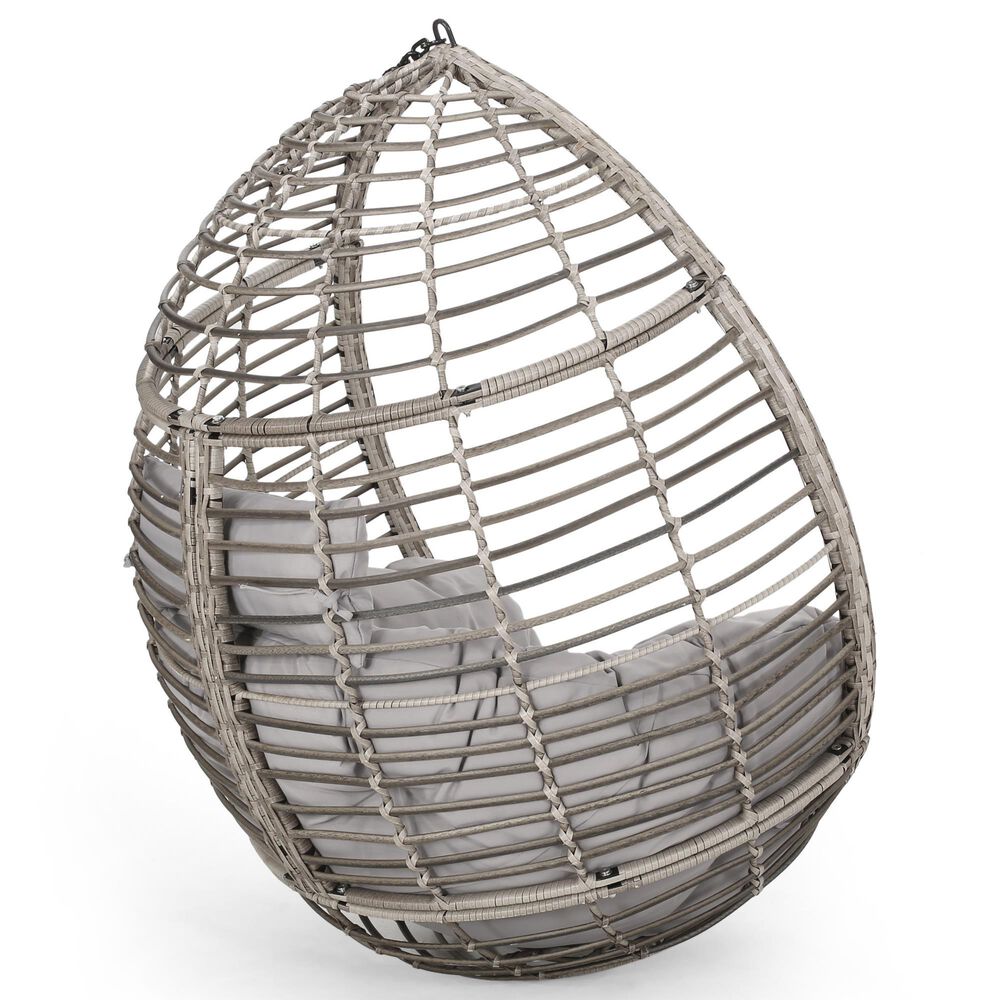 Noble House Layla Hanging Chair in Gray, , large
