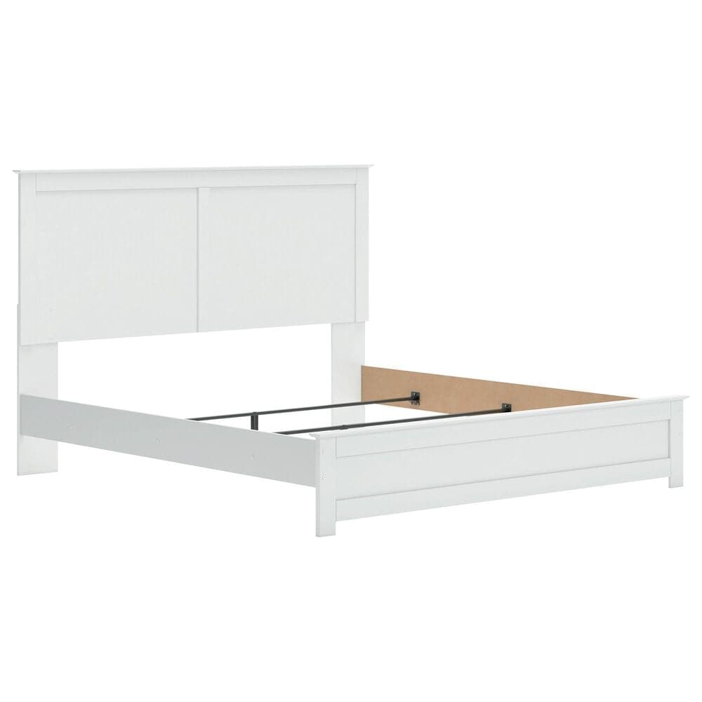 Ashley Bostwick Shoals 4-Piece King Panel Bedroom Set in White, , large
