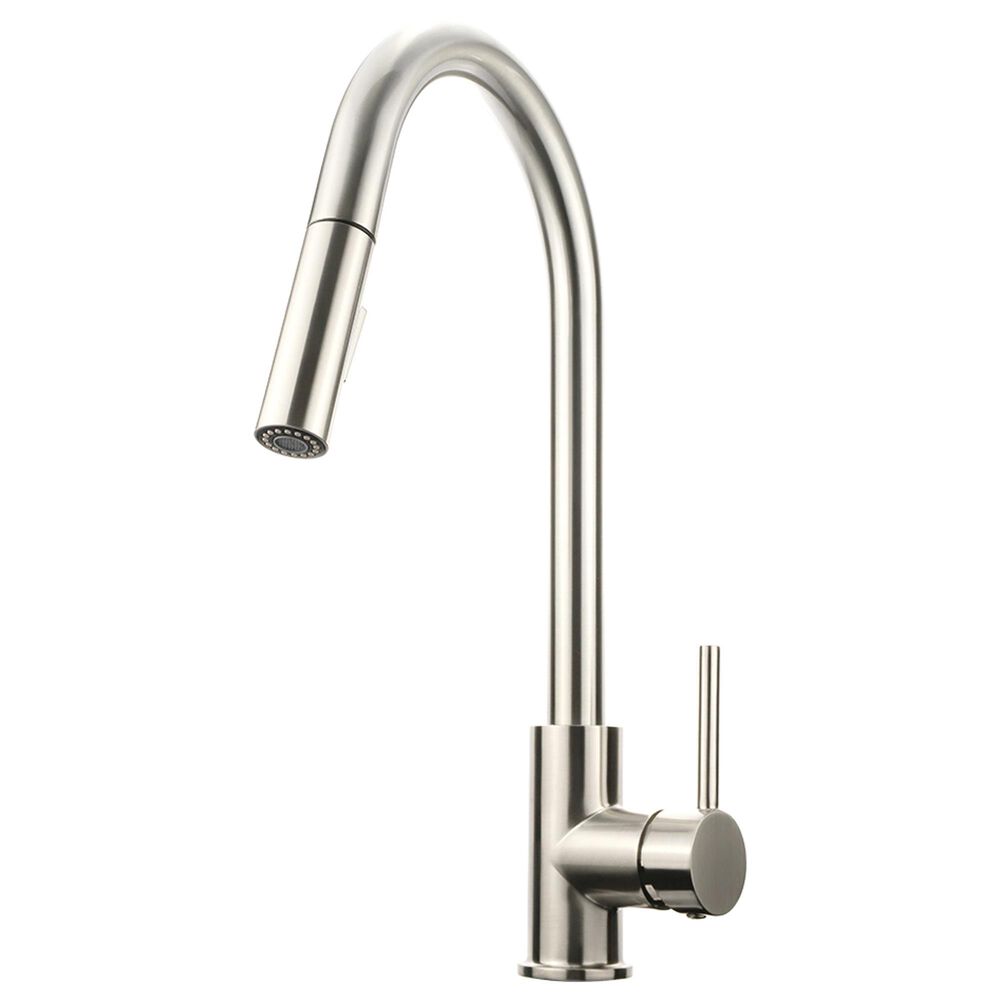 Lexora Home Olivi Brass Kitchen Faucet with Pull Out Sprayer in Brushed Nickel, , large