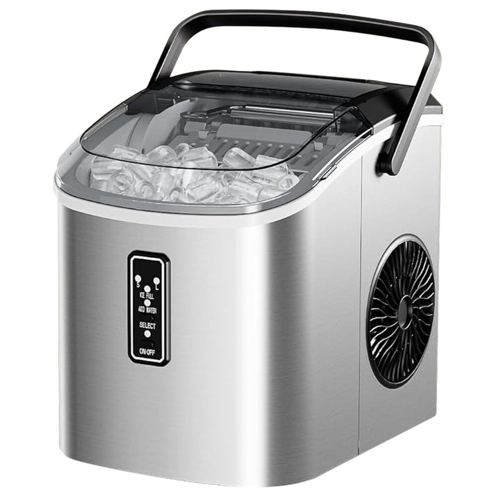 Euhomy 11" 27 Lbs Portable Bullet Ice Maker in Silver, , large
