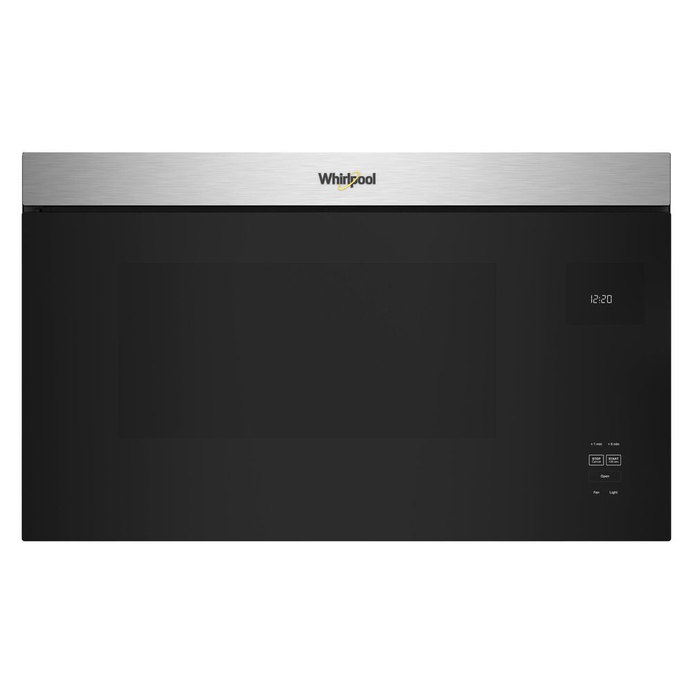 Whirlpool 2-Piece Kitchen Package with Black Stainless 5 Cu. Ft. Smart Electric Range and Fingerprint Resistant Stainless Steel 1.1 Cu. Ft. Flush Mount Microwave, , large