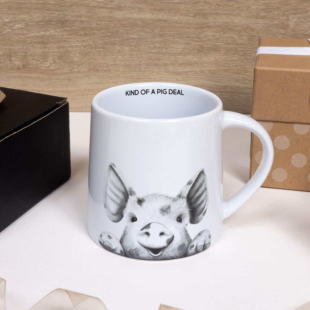Pavilion Pig Deal 17 Oz Mug in Gray and White, , large