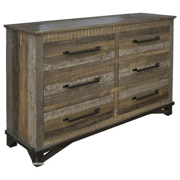 Fallridge Loft Brown 6 Drawer Dresser in Gray and Brown, , large