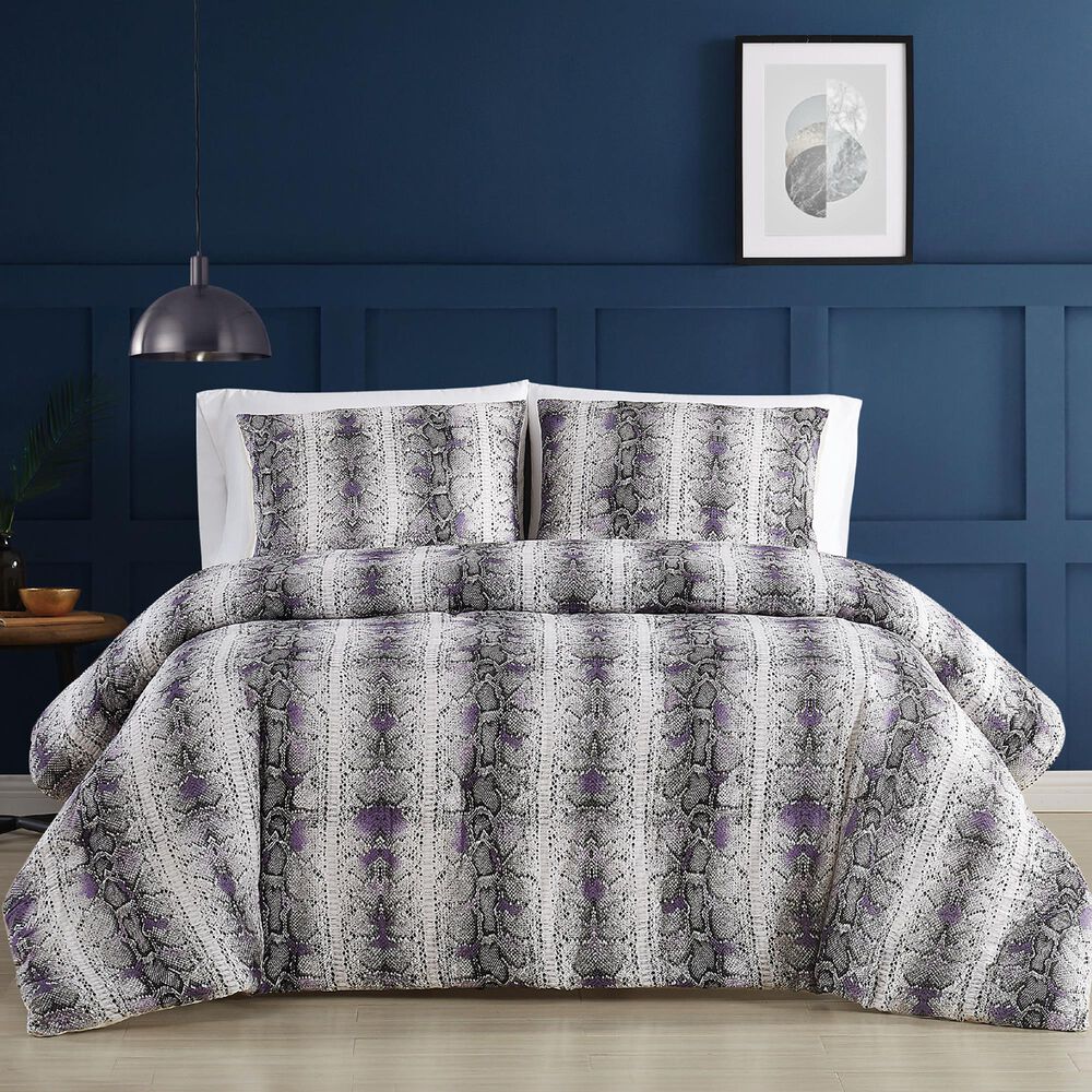 Pem America Rebel 3-Piece Full/Queen Duvet Set in Purple, , large