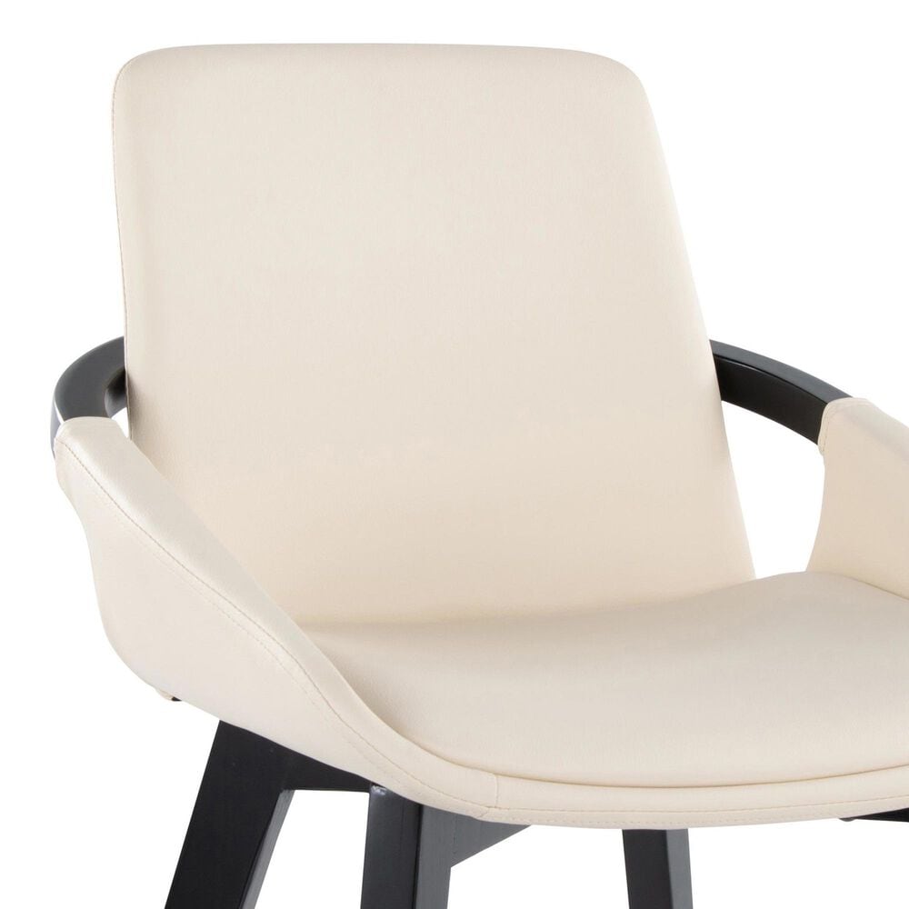 LumiSource Cosmo Accent Chair with Faux Leather Cushion in Cream, , large