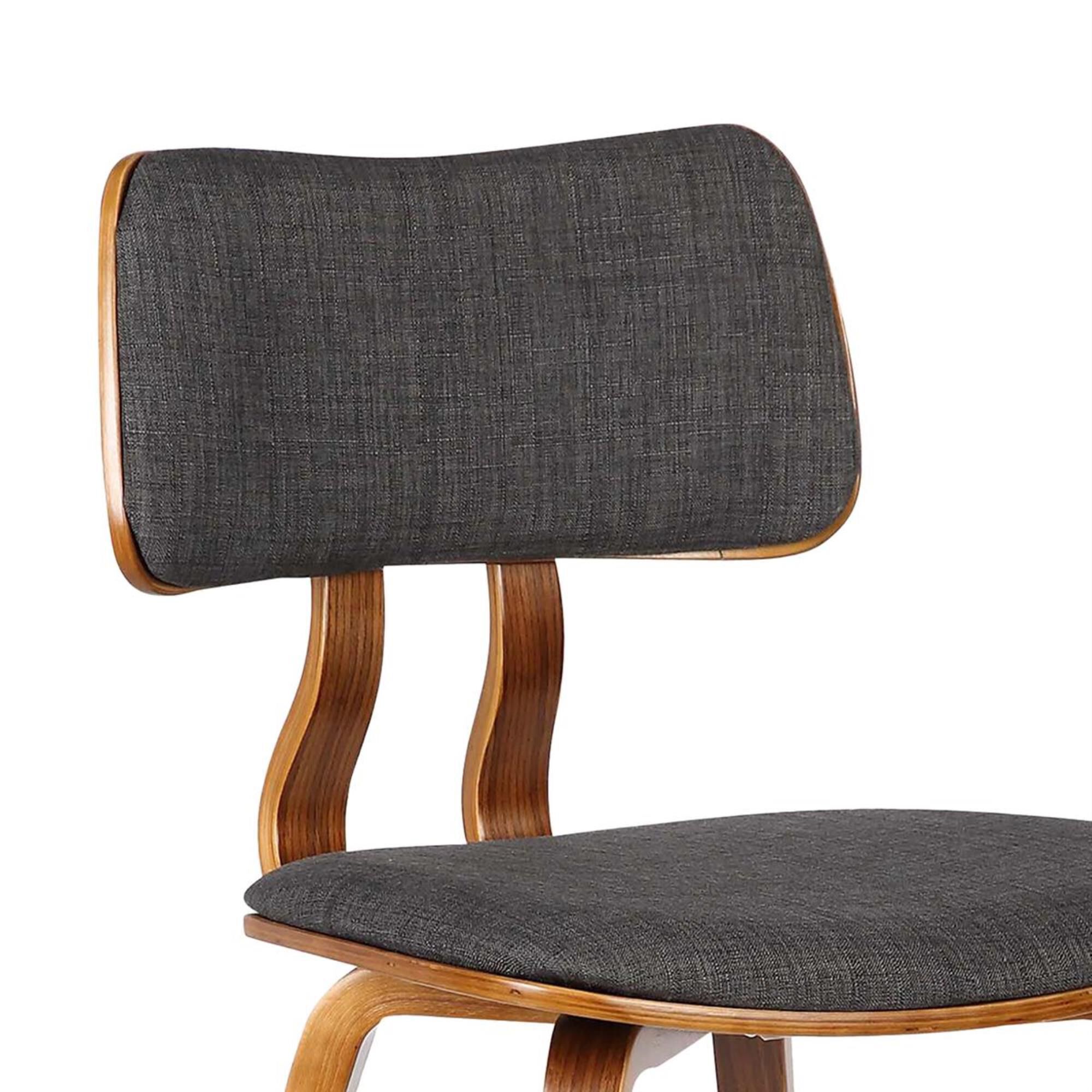 Armen living jaguar dining chair in deals charcoal fabric and walnut wood finish