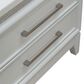 Belle Furnishings Reflections King Upholstered Bed with Two Nightstands in Pearl White and Rhinestone, , large